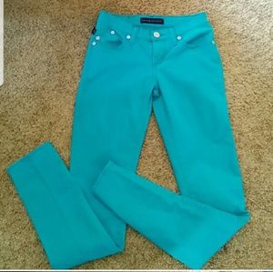 Aqua turquoise skinny Jean's rock republic 2 xs